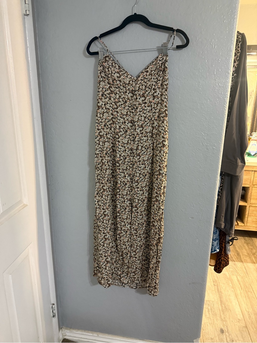 AFRM Beige Floral Slip Midi Dress - Picture 3 of 8